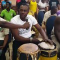 odunlade Adekola playing drums