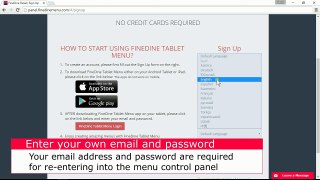 How to sign up and log into control panel and tablet menu