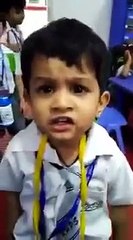 Cute Child Singing In a Class in Front of Teacher -