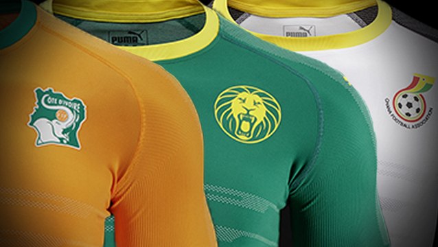 Les nouveaux maillots de la Côte d’Ivoire, du Ghana et du Cameroun !