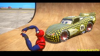 SPIDERMAN and Disney pixar Cars Lightning Mcqueen having fun with nursery Rhymes songs for children
