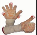 Title :  HAPPY HANDS Silicone Oven / BBQ Gloves with Fingers and Extra Long Cuf