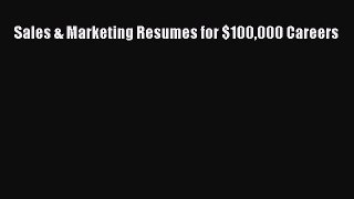 READbookSales & Marketing Resumes for $100000 CareersBOOKONLINE