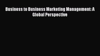 Read Business to Business Marketing Management: A Global Perspective Ebook Free