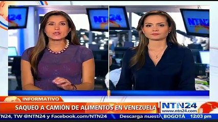 Así fue cómo saquearon este camión con bolsas de comida en Bolívar