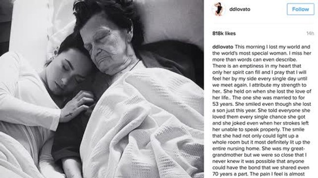 Demi Lovato Sends Heartfelt Note to Her Deceased Great Grandmother