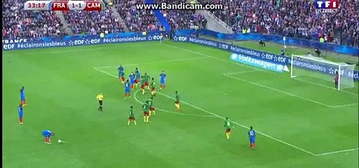 Paul Pogba fantastic pass to Patrice Evra - France 2-1 Cameroon - 30-05-2016