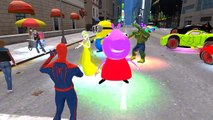 Spiderman, Frozen Elsa, Peppa Pig, Minions & McQueen COLORS DANCE Fun PARTY