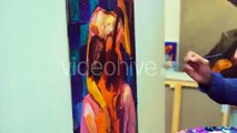 Artist Brush Mix Color Oil Painting On Palette Is Holding In His Hand - Stock | VideoHive 15427201