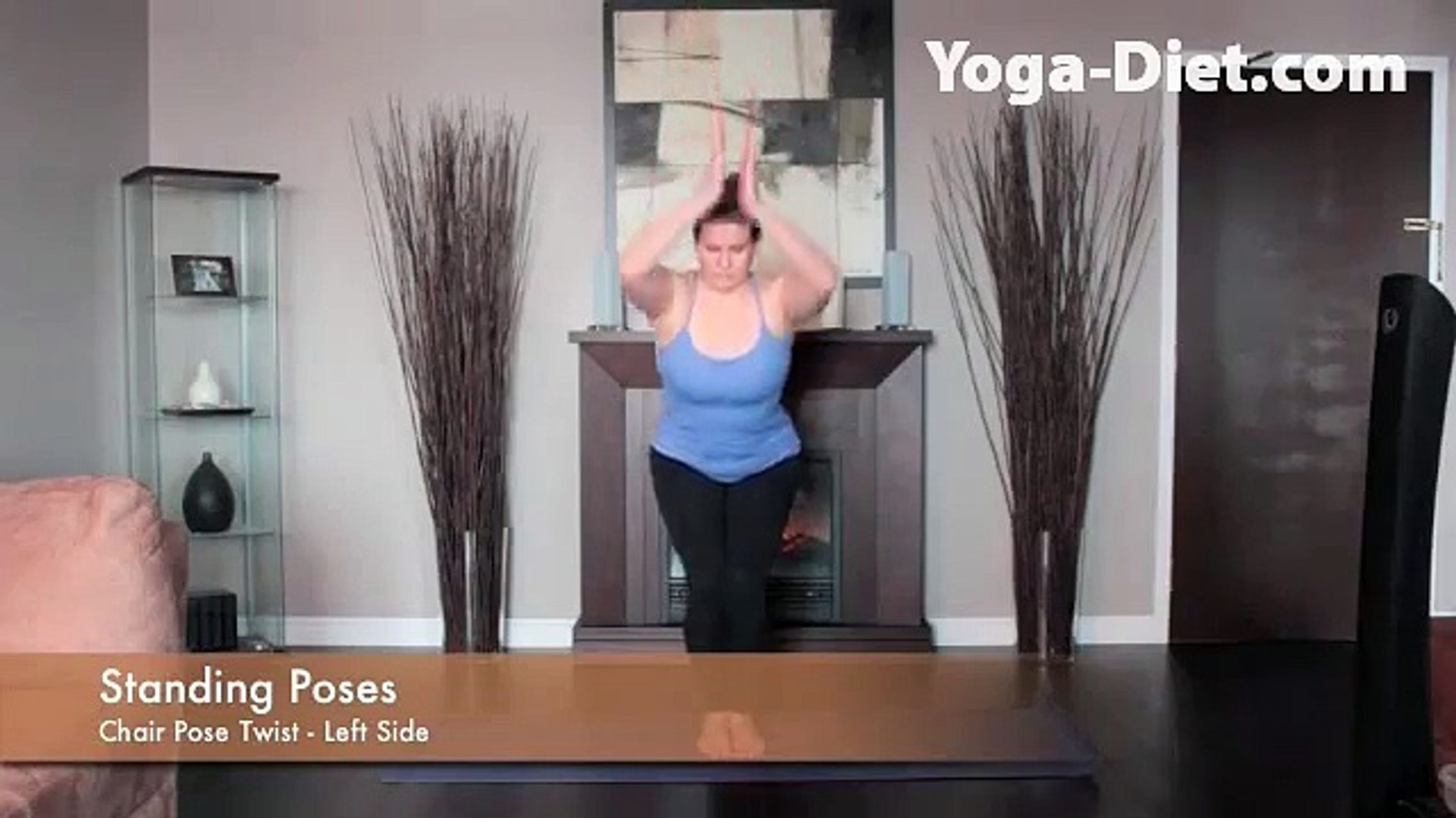 Yoga Workout Video 23 Of 70 Chair Pose Twist Left Video