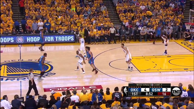 Steven Adams Reverse Dunk Thunder vs Warriors Game 7 May 30, 2016 2016 NBA Playoffs