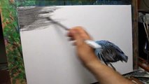 Painting a heron in oil over acrylic W/JCorona