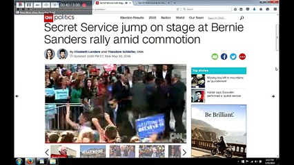 SEE IT: Secret Service jump on stage at Bernie Sanders rally amid commotion