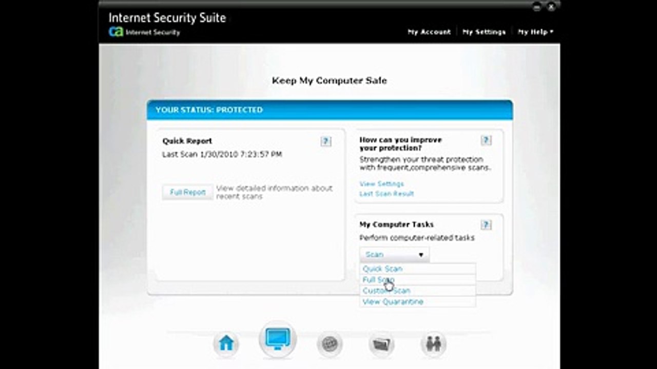 How to run CA antivirus