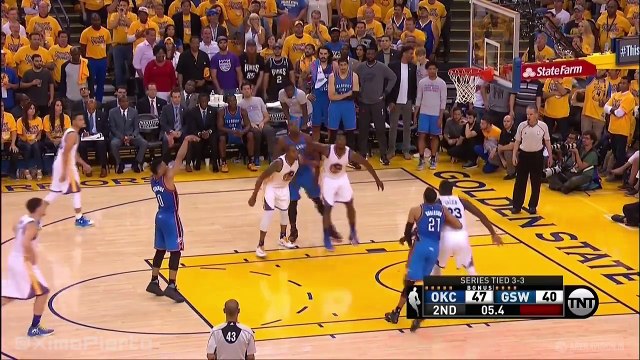 Stephen Curry's Amazing Buzzer-Beater Thunder vs Warriors Game 7 May 30, 2016 NBA Playoffs
