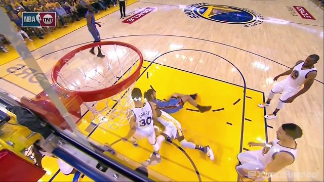 Draymond Green Takes Down Steven Adams Thunder vs Warriors Game 7 May 30, 2016 NBA Playoffs