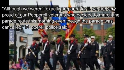Parade canceled, veterans march anyway
