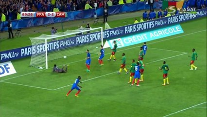 Payet Superb Amazing Free Kick Goal - France vs Cameroon 3-2  30-05-2016