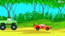 Cars Cartoons. Racing Cars with Monster Truck on the beach. Heavy Vehicles - Truck. Episode 9