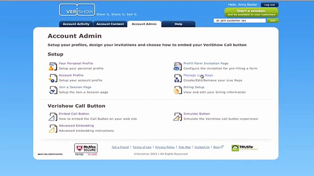 Manage your Live Representatives on VeriShow - Help Video