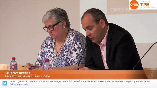 Conférence de presse avec Laurent Berger, lancement de la campagne TPE-CFDT