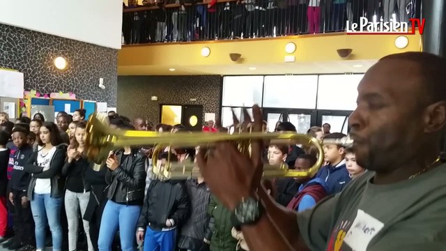 Drancy : les lycéens américains font le show au collège Sémard