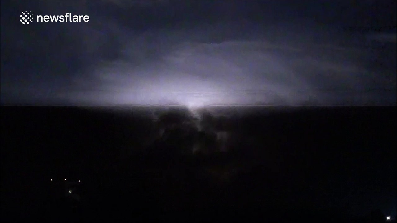 Awesome night-time lightning show in Poland