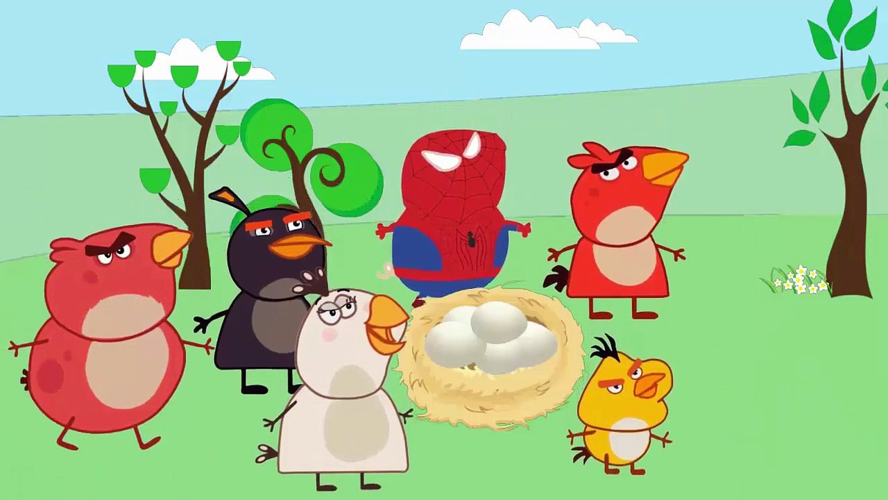 Peppa Pig Sipderman vs Peppa Pig Angry Birds Finger Family Song ~ Superheroes Cartoon for Kids