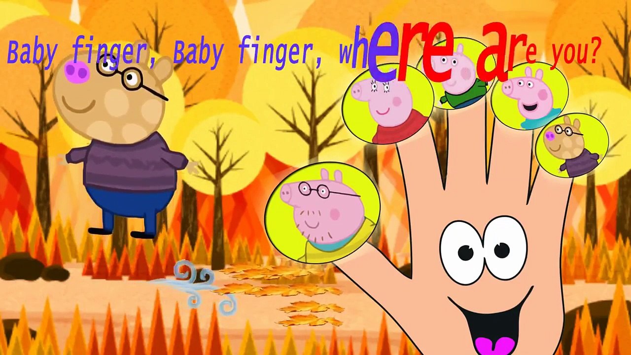 Peppa Pig Windy Autumn Day Finger Family Song - Nursery Rhymes Lyrics