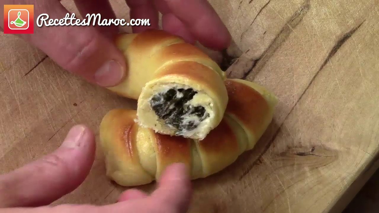 Croissants Briochés aux Épinards & Fromage - Spinach & Cheese Stuffed Brioches - بريوش  بالسبانخ