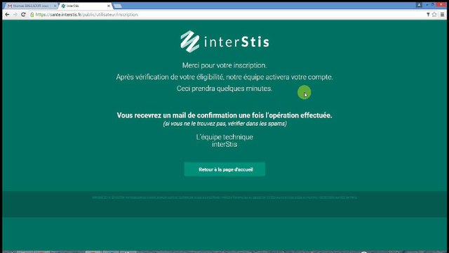 Tutoriel d'inscription à la plateforme interStis Santé