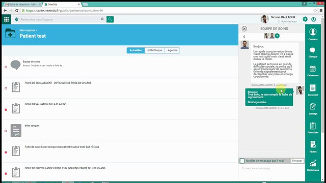 Tutoriel : Consulter et alimenter un dossier patient
