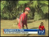 Deslaves bloquean vía Loja - Zamora Chinchipe