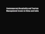 Read Contemporary Hospitality and Tourism Management Issues in China and India PDF Online
