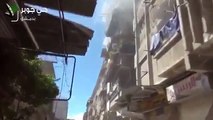 Syria   Houses Burn in Jobar as Assad Bombs Damascus Neighborhoods 3 27 13