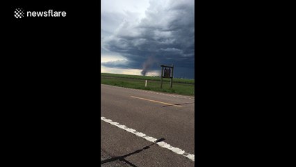 Large tornado touches down in Peetz, Colorado, USA