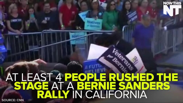 Animal Rights Activists Interrupt Bernie Sanders Rally In California