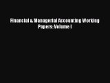 Read hereFinancial & Managerial Accounting Working Papers: Volume I