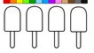 Coloring for Kids 3 Ice Cream Popsicle with Trees Coloring Pages