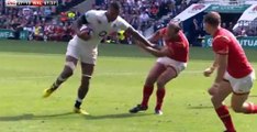 Jamie Roberts gets fended twice  vs England !  Lawes and Daly!