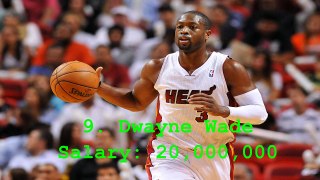 Top 10 NBA Player Salaries 2015-2016 season