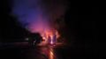 Incendie d'un camion de pneus sur la RN10