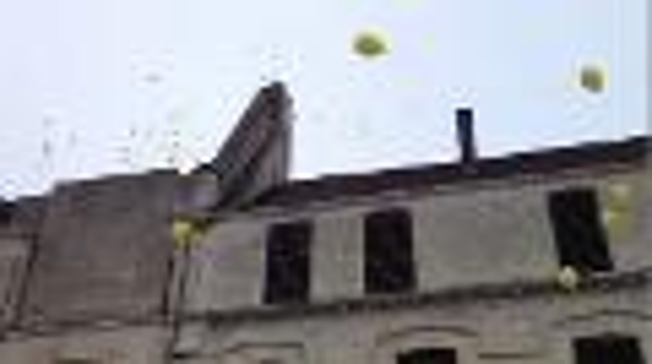 Lâcher de ballons pour l'expo Ernest et Rebecca