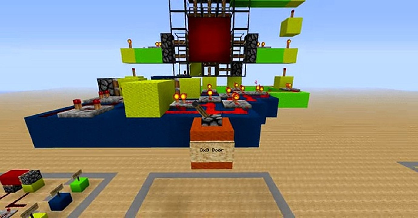 HD Minecraft 3x3 . small, fast hidden piston door.