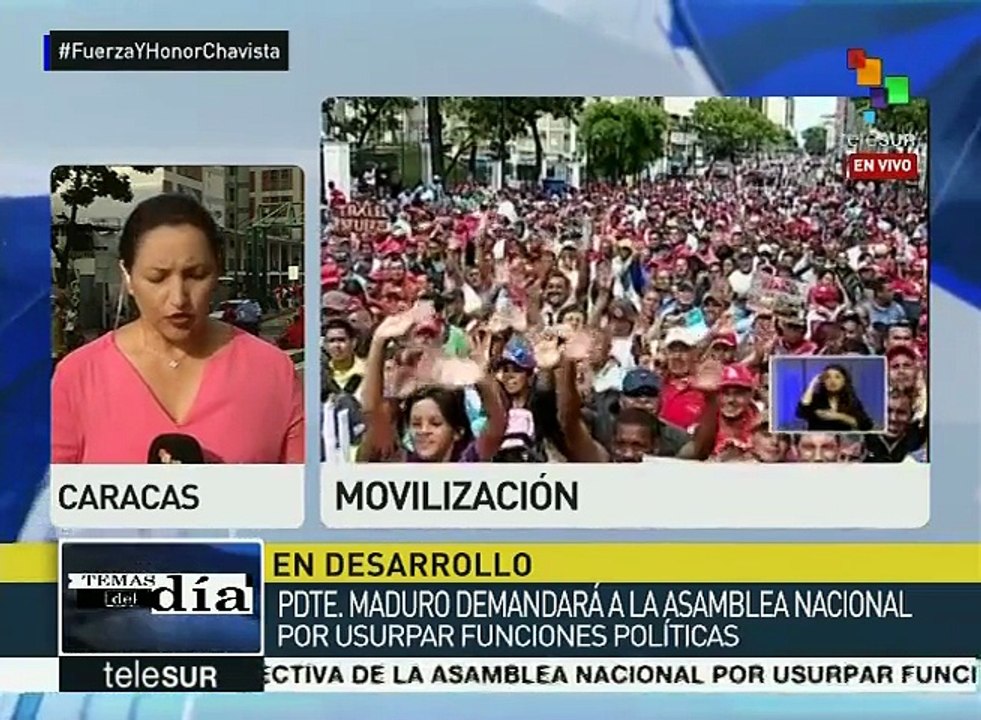 Venezuela: demandará gob. a Asamblea Nacional por usurpar funciones
