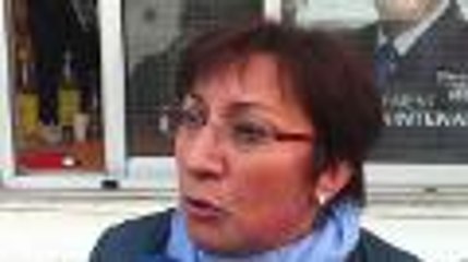 Réaction de Martine Pinville à l'annonce des estimations du 1er tour (PS)