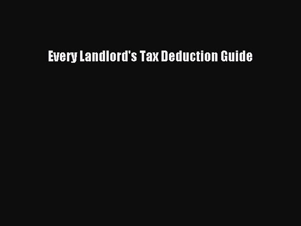 Read Every Landlord's Tax Deduction Guide ebook textbooks