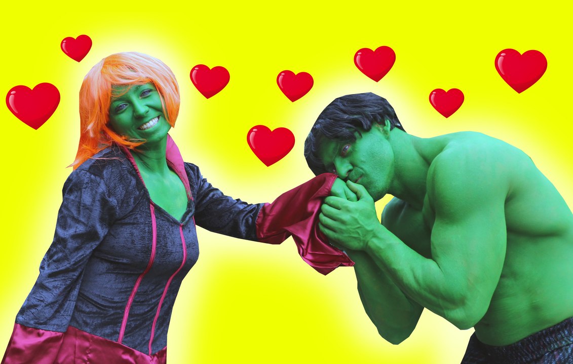Real Hulk falls in love with Lady Hulk! Spiderman & Elsa combine the Meeting! Superhero fun -)