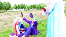 Spiderman & Frozen Elsa’s Magic Carpet Ride! w  Anna, Joker & Harley Quinn, Pink Spidergirl, Prank