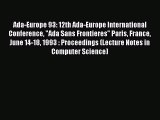 [PDF] Ada-Europe 93: 12th Ada-Europe International Conference Ada Sans Frontieres Paris France